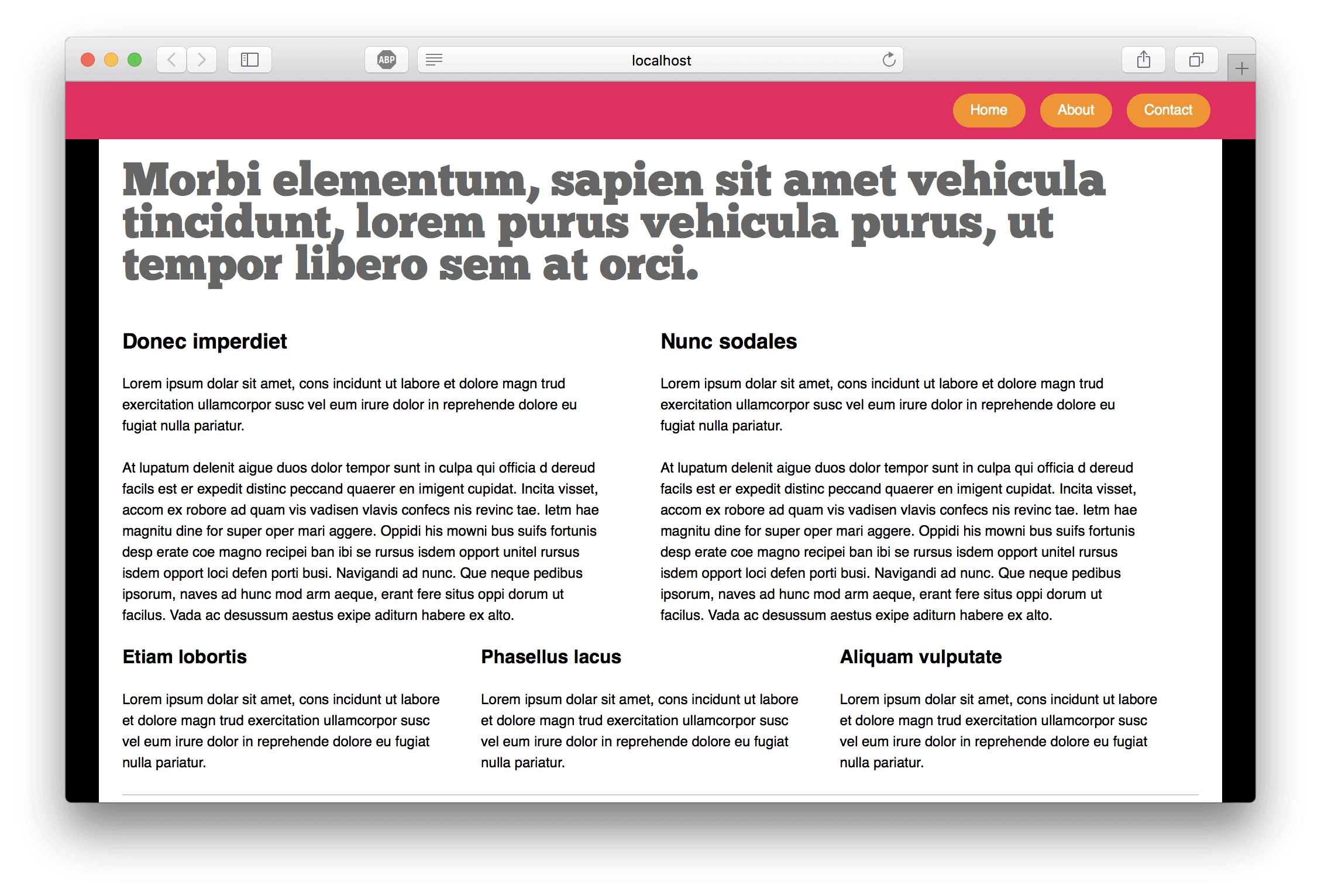 App running locally on localhost:3000