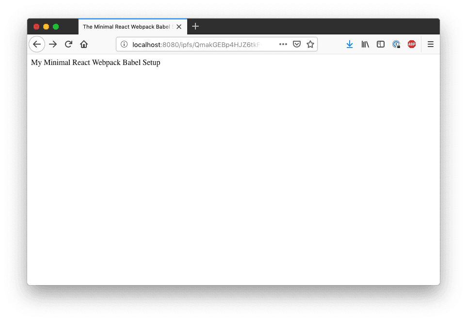 Web app served via IPFS