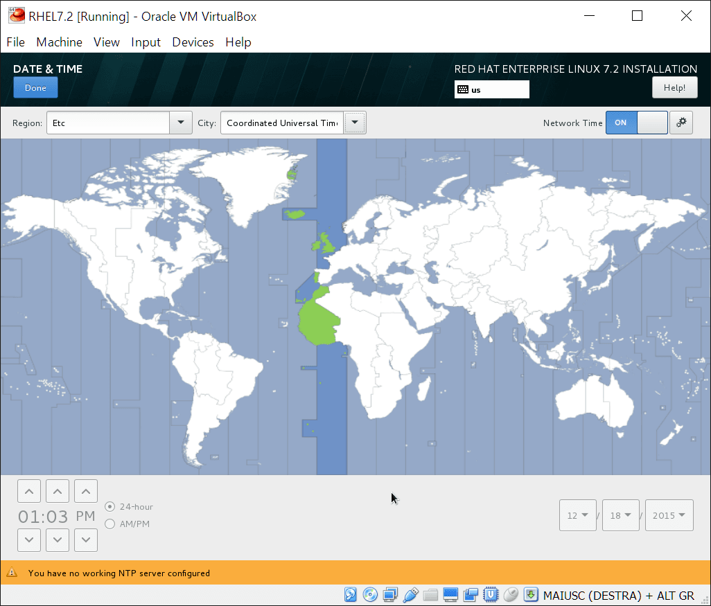 Install RHEL 7.2: date and time section