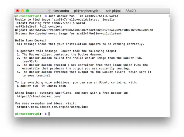 Output of Docker "hello world" image Output of Docker "hello world" image