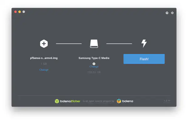 balenaEtcher's interface