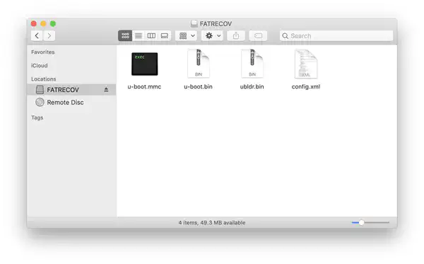 The config.xml file inside the USB drive