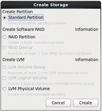 Install RHEL 6.7: create a new standard partition